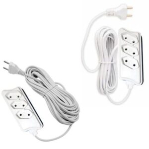 EXTENSÃO 5MTS MULTIUSO CB PP 2P BRANCA (12PÇS)-COMPOLUX