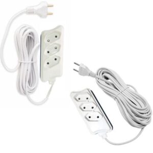 EXTENSÃO 5MTS MULTIUSO CB PP 2P BRANCA (12PÇS)-COMPOLUX