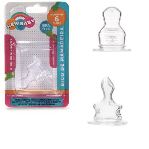 BICO MAMADEIRA ASSIMÉTRICO SILICONE (24PÇS)-NEW BABY