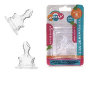 BICO MAMADEIRA ASSIMÉTRICO SILICONE (24PÇS)-NEW BABY