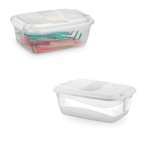 CONTAINER ORGANIZADOR 6LTS TRANSPARENTE (12PÇS)-PLÁSTICOS RAINHA