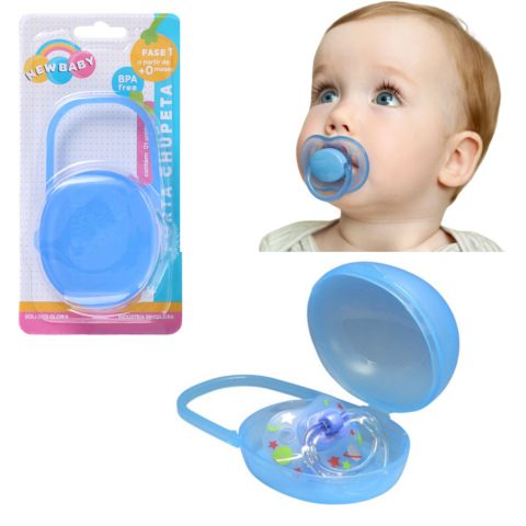 PORTA CHUPETA AZUL (12PÇS)-NEW BABY