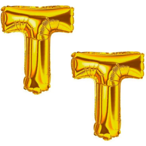 BALÃO LETRA T DOURADO (12PÇS)-CABEKLA