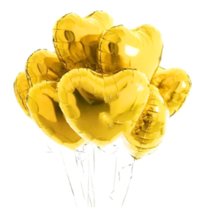BALÃO CORAÇÃO DOURADO (12PÇS)-CABEKLA
