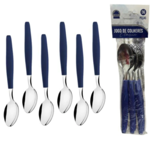 JG DE COLHERES C/6PÇS AZUL MARINHO CLASSIC (12PCT)-LET ÚTIL