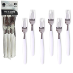 JG DE GARFOS C/6PÇS BRANCO CLASSIC (12PCT)-LET ÚTIL