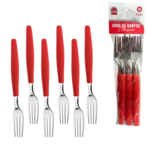 JG DE GARFOS C/6PÇS VERMELHO CLASSIC (12PCT)-LET ÚTIL