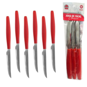 JG DE FACAS C/6PÇS VERMELHO CLASSIC (12PCT)-LET ÚTIL