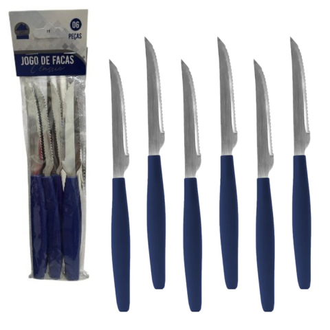 JG DE FACAS C/6PÇS AZUL MARINHO CLASSIC (12PCT)-LET ÚTIL