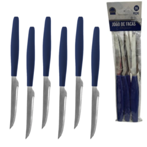 JG DE FACAS C/6PÇS AZUL MARINHO CLASSIC (12PCT)-LET ÚTIL