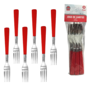 JG DE GARFOS C/6PÇS VERMELHO RIO (12PCT)-LET ÚTIL