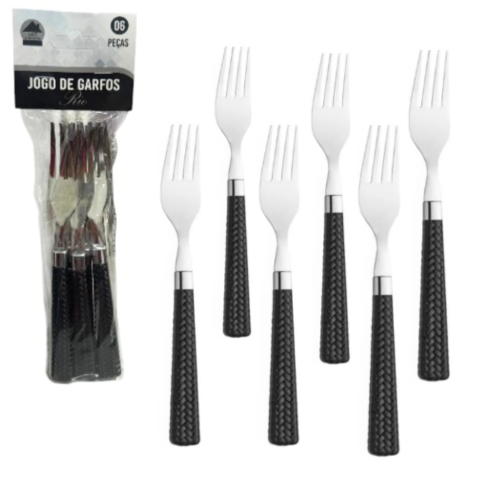 JG DE GARFOS C/6PÇS PRETO RIO (12PCT)-LET ÚTIL
