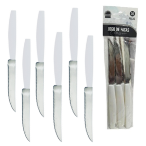JG DE FACAS C/6PÇS BRANCO CLASSIC (12PCT)-LET ÚTIL