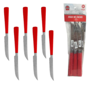 JG DE FACAS C/6PÇS VERMELHO RIO (12PCT)-LET ÚTIL