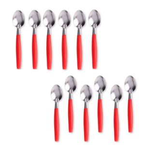 JG DE COLHERES DE CHÁ C/6PÇS VERMELHO CLASSIC (12PCT)-LET ÚTIL