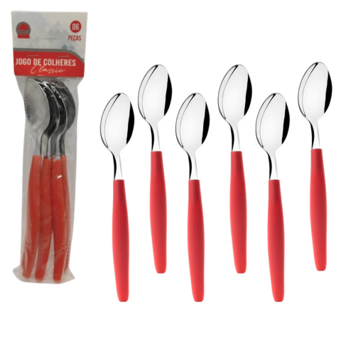 JG DE COLHERES C/6PÇS VERMELHO CLASSIC (12PCT)-LET ÚTIL