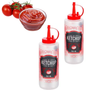 BISNAGA DECORADA P/KETCHUP 350ML (24PÇS)-PLASDURAN