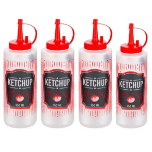 BISNAGA DECORADA P/KETCHUP 350ML (24PÇS)-PLASDURAN