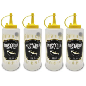 BISNAGA DECORADA P/MOSTARDA 350ML (24PÇS)-PLASDURAN