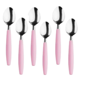 JOGO COLHERES RIO C/6PÇS ROSA (12PCT)-WELLMIX