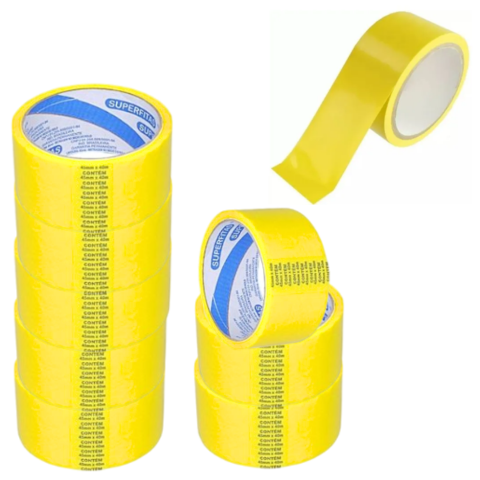 FITA ADESIVA 45MMX40M AMARELO (CX C/50)-SUPERFITAS