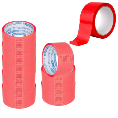 FITA ADESIVA 45MMX40M VERMELHO (CX C/50)-SUPERFITAS