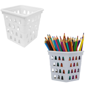 CESTO MULTIUSO PEQUENO QUADRADO BRANCO (12PÇS)-UNINJET
