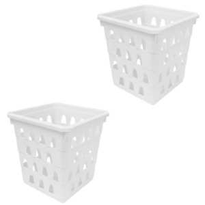 CESTO MULTIUSO PEQUENO QUADRADO BRANCO (12PÇS)-UNINJET