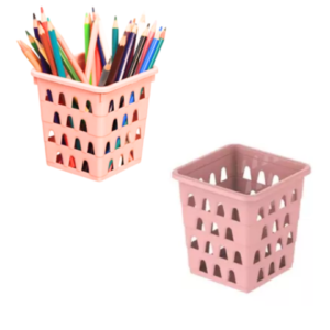 CESTO MULTIUSO PEQUENO QUADRADO ROSA (12PÇS)-UNINJET