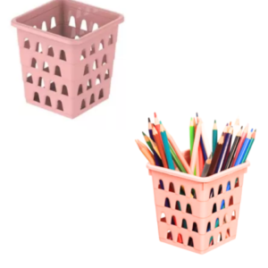 CESTO MULTIUSO PEQUENO QUADRADO ROSA (12PÇS)-UNINJET