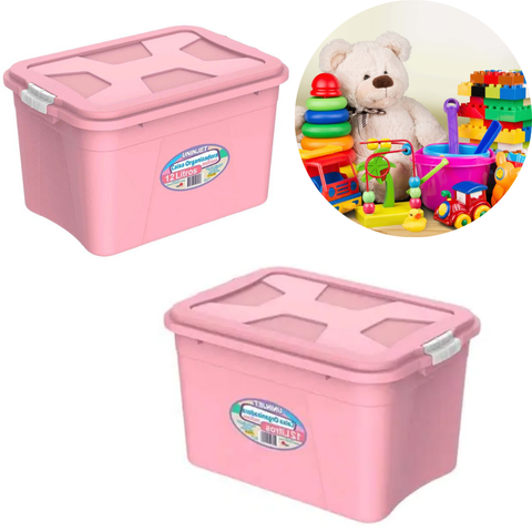 CAIXA ORGANIZADORA MULTIUSO 12LTS AMORE ROSA (6PÇS)-UNINJET