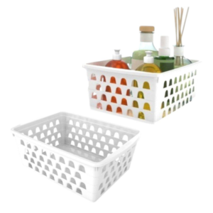 CESTO MULTIUSO EXTRA GRANDE RETANGULAR ALTO BRANCO (12PÇS)-UNINJET