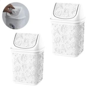 CESTO PIA 4,5LTS FLORAL BRANCO (6PÇS)-UNINJET