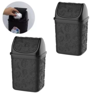CESTO PIA 4,5LTS FLORAL PRETO (6PÇS)-UNINJET