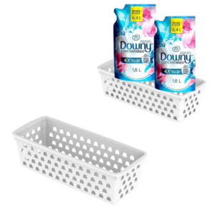 CESTO MULTIUSO RETANGULAR COMPRIDO BRANCO (12PÇS)-UNINJET