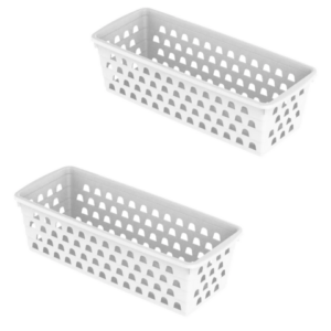 CESTO MULTIUSO RETANGULAR COMPRIDO BRANCO (12PÇS)-UNINJET