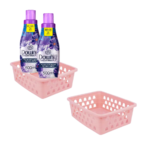 CESTO MULTIUSO MÉDIO ROSA (12PÇS)-UNINJET