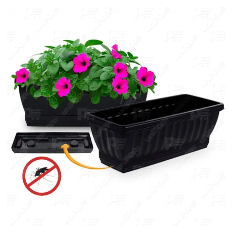 VASO JARDINEIRA Nº35 C/PRATO PRETO (6PÇS)-UNINJET
