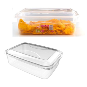 CONTAINER RETANGULAR TRANSPARENTE 2,5LTS (12PÇS)-UNINJET