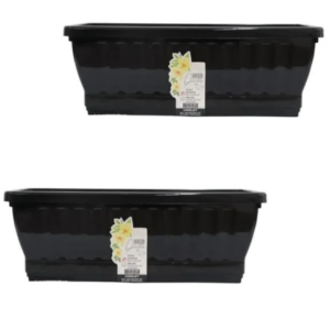 VASO JARDINEIRA Nº35 C/PRATO PRETO (6PÇS)-UNINJET
