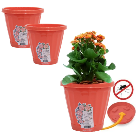 VASO Nº17 C/PRATO CORAL (12PÇS)-UNINJET