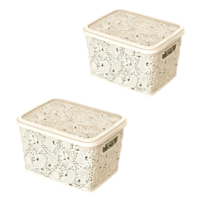 CESTO ORGANIZADOR 5,5LTS FLORAL PALHA (3PÇS)-UNINJET