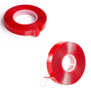 FITA DUPLA FACE AUTOADESIVA DE PLÁSTICO VERMELHA 2MX20MM (12PÇS)-CAERUS
