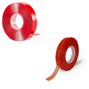 FITA DUPLA FACE AUTOADESIVA DE PLÁSTICO VERMELHA 2MX20MM (12PÇS)-CAERUS