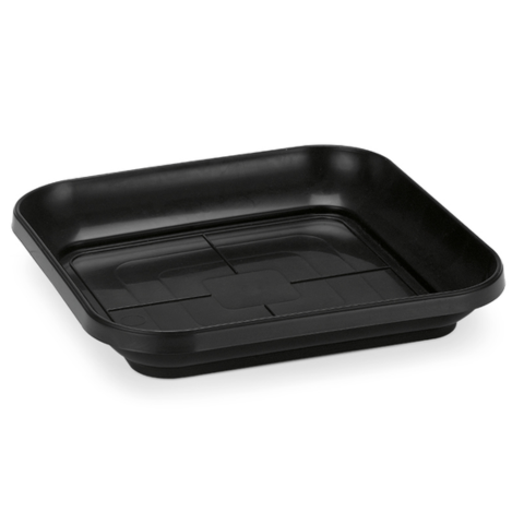 PRATO VASO QUADRADO EXTRA G PRETO (12PÇS)-INJEPLASTEC