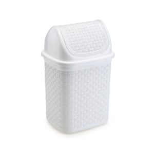 LIXEIRA DE PIA BASCULANTE RATTAN 4,5LTS BRANCA (6PÇS)-NITRON