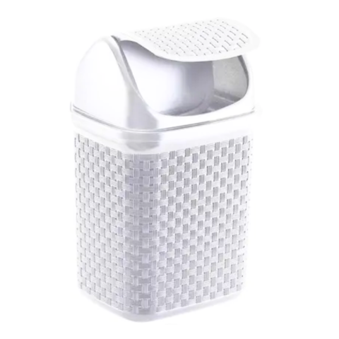 LIXEIRA DE PIA BASCULANTE RATTAN 4,5LTS BRANCA (6PÇS)-NITRON