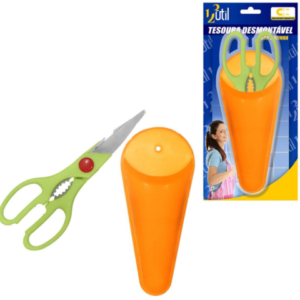 TESOURA DESMONTÁVEL PARA COZINHA C/SUPORTE (6PÇS)-123ÚTIL