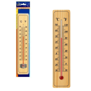 TERMÔMETRO EM MADEIRA P/AMBIENTE (12PÇS)-123ÚTIL