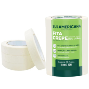 FITA CREPE 18MM X 40M (CX48)-SULAMERICANA